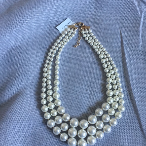 COPY - THREE-ROW COLLAR FAUX PEARLS - Picture 5 of 7